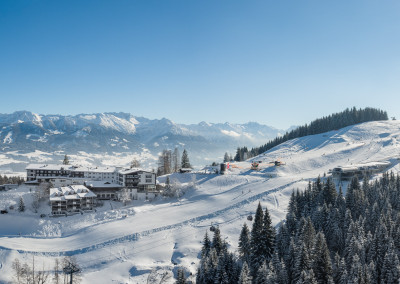 Aerial Panorama - Allgäuer Berghof mit der neuen Kabinen Bahn - GO-Ofterschwang