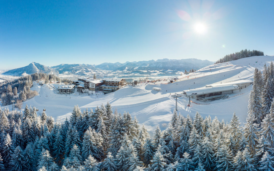 Winterluftaufnahmen für den Allgäuer Berghof in Ofterschwang